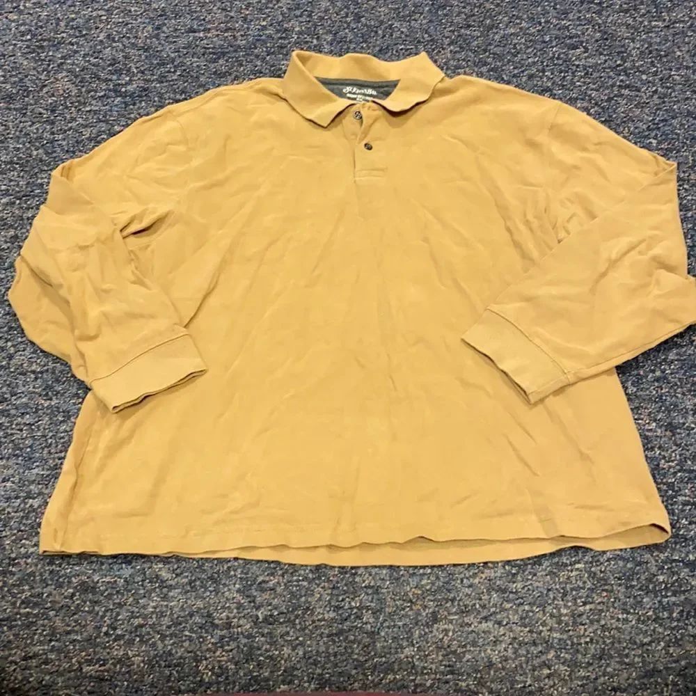 At. John’s Bay Camel Colored Long Sleeve Polo XL